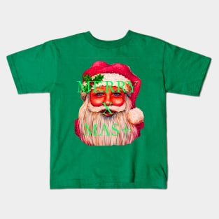 MERRY X MAS with santa claus Kids T-Shirt